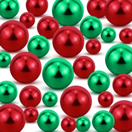 yeabwps 120 Pieces Christmas Faux Pearl for Vase Filler, Makeup Brushes Holder Wedding,Valentine's Day, Mother's Day, Party Home Decor, (14/20/ 30 mm)