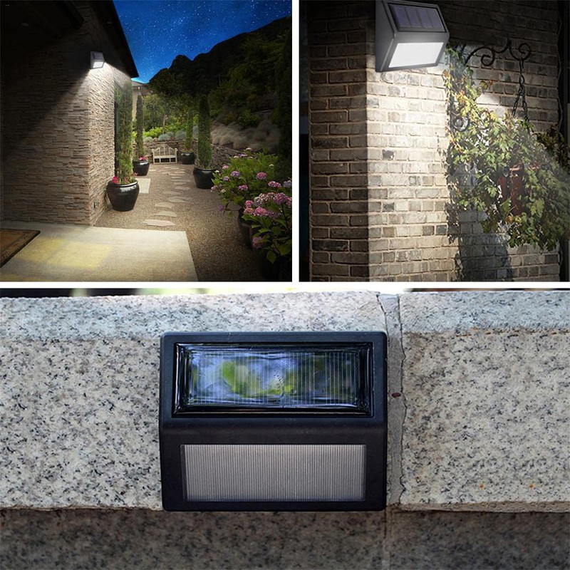 Follateas Solar Lights Outdoor, Waterproof Solar Powered Deck Step Lights