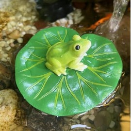 Decorative Garden Frog Figures for Mini Pond, Decorative Garden Figures for Outdoor Use, Weatherproof Garden Decoration, Ornament, Resin Statue for Garden, Zinc Tub, Pond, Balcony, Patio, Garden Pond