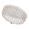 Crystal Cosmetic Makeup Tray 8in Round Display Tray Mirrored Metal