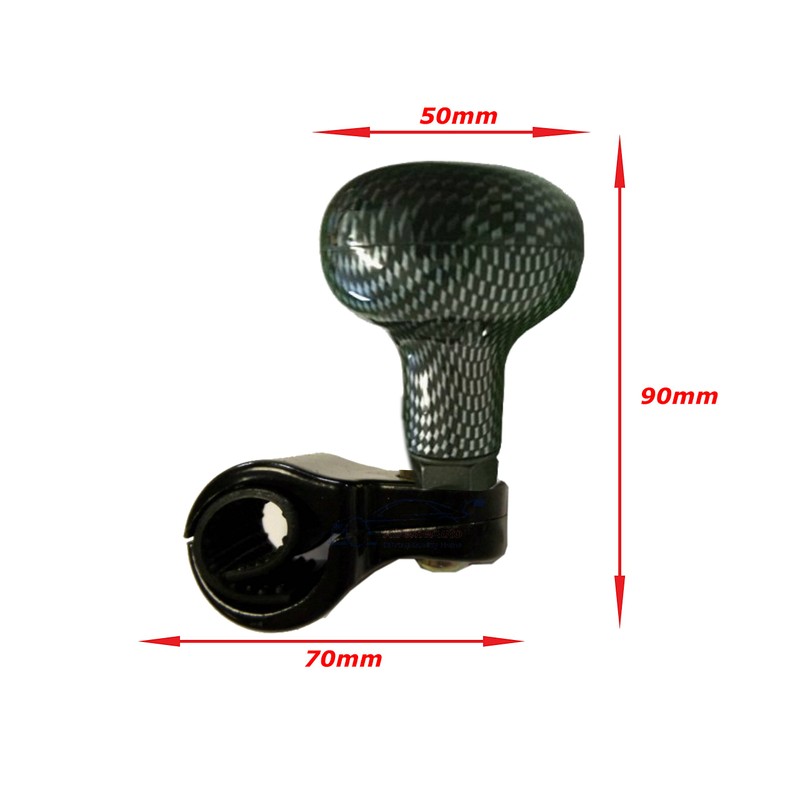 XtremeAuto® Carbon Fibre Effect, Universal Steering Wheel/Brodie Knob for Car,