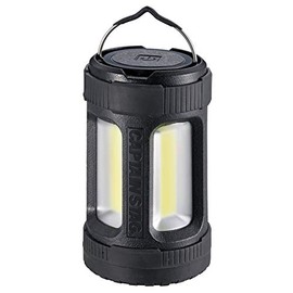 Captain Stag UK-4063 God of Thunder COB Lantern, Mini, 4 Adjustable Levels, Brightness 200 Lumens, Continuous Lighting Approx. 4 Hours (High), Continuous Lighting Approx. 100 Hours (Night Light), Black, 3.4 x 3.4 x 5.8 inches (87 x 87 x 148 mm)