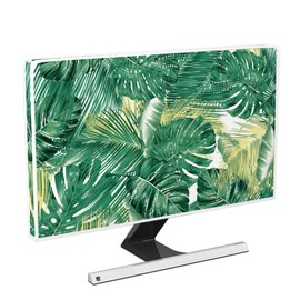 Baocicco Monitor Dust Cover 22, 23, 24, 25 Inch Water Proof Computer Covers for Desktop Pc CPU Tower Protector Panel Case Computer Screen Protective LCD/LED/HD,Green Tropical Leaves