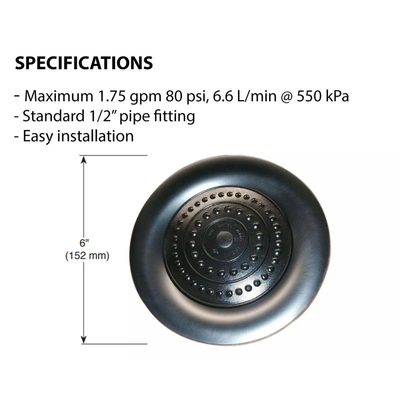 Delta RP61181OB Round Shower Head Oil Rubbed Bronze 6" Single-Setting