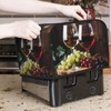 DXTKWL Toaster Cover 4 Slice Red Wine Glass Grapes Waterproof