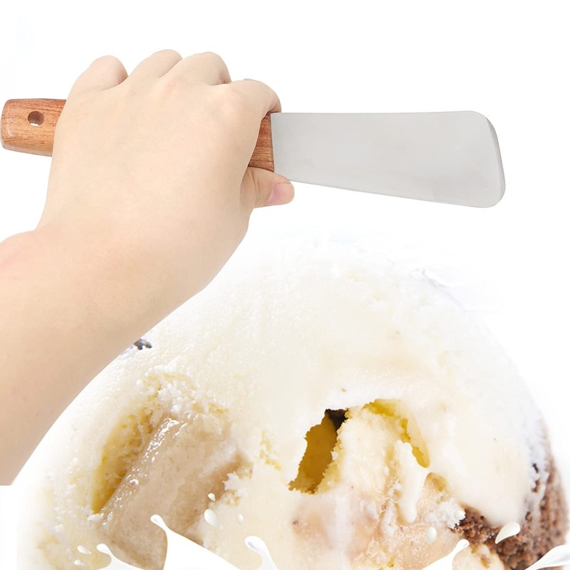 Honbay 1PCS Stainless Steel Ice Cream Scoop Flat Ice Pastry