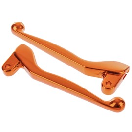 Simson S51, S53, SR50 Hand Lever Set, Solid Aluminium, Brake Lever and Clutch Lever (Also for Version with Brake Light Switch), Orange