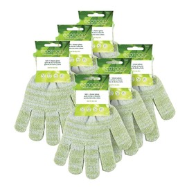EcoTools Bath + Shower Gloves 6 Pack, Exfoliating Gloves Remove Dead Skin & Cleanse The Whole Body, Bath Gloves To Scrub & Hydrate, Self-Tanner Application Prep, Cruelty Free, (12 Gloves Total)