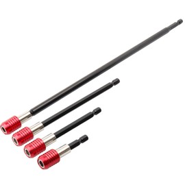 Bestgle 4 Pcs Drill Bit Extension Set, Magnetic Drill Screwdriver Bit Holder Extender 1/4" Hex Shank Quick Release Extension Adapter, 50/100/150/300mm Length