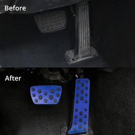 GOOSLA Aluminum Alloy Anti-Slip Foot Pedal Brake and Accelerator Pedal Covers for Toyota RAV4/Avalon/Camry/High Lander 2020-2021/ES 2018-2021/LS 2020/UX 2019-2021 -(2PCS,Blue)