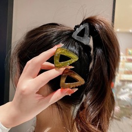 MILANA Hair Clip, Small, 3 Pieces, Medium, Simple, Ladies, Triangular Hair Clip, Small, For Adults, Cute, Elegant, Hair Clip, Lightweight, Strong, Clip, Hair Ornament, Korean Style, Stylish, Adult