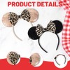 2 Pcs Mouse Ears Headbands, Shiny Bow Glitter Mouse Ears