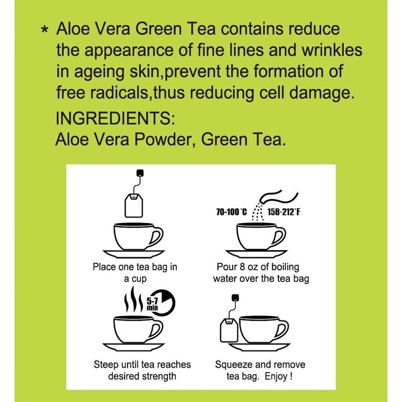 GT Aloe Vera Green Tea, 1.13 Ounce Box (16 Tea