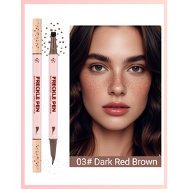 Erinde 2-In-1 Dual-Ended Freckle Pen & Freckle Stamp, Waterproof Freckles Makeup Kit with Precise Curved Tip for Natural, Lifelike Faux Freckles, Long-Lasting Quick Dry Smudge-Proof Fake Freck Pen, 03