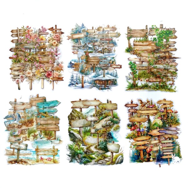 90Pcs Nature Scrapbook Stickers, Forest Mushroom Stickers, Travel Clear PET