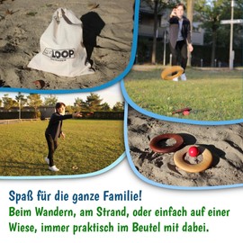 JF LOOP - handgefertigt in DE - Das besondere outdoor Wurfspiel - Nachhaltig - Von assistenzbedürftigen Menschen - Boccia/Boule nur besser - regionales Holz (8 Ringe)
