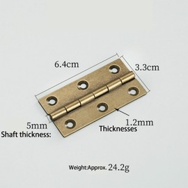 4 Pcs 2.5" Door Hinges Brass Folding Hinges for Gate Window Closet Drawer Boxes, Bronze