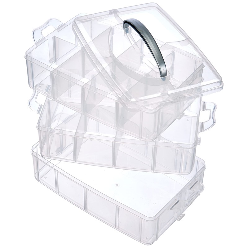 Rayher 39320000 sorting / storage box, with handle, 3 levels