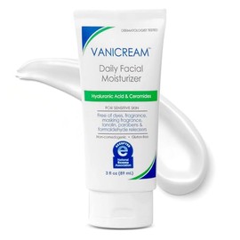 Vanicream Daily Facial Moisturiser, With Hyaluronic Acid, 5 Key Ceramides and Squalane, For Sensitive Skin, Fragrance and Gluten Free, pH-Balanced, De