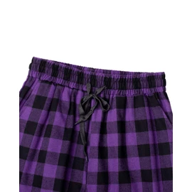 Alimens & Gentle Mens Heavyweight Flannel Plaid Pajama Pants 100% Cotton Sleep Lounge Pant Purple Small