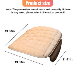 GAOLAOSY Car Seat Cushion, Universal Soft Plush Auto Seats Cover with Storage Pocket, Warm Seat Protector Pad with Non-Slip Bottom, Car Interior Essentials for Most Cars, Office, Home, Chair (Beige)
