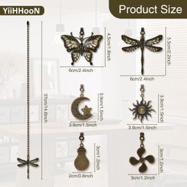 YiiHHooN Deckenventilator Zugkette, 6 Stück Ventilator Zugkette für Deckenventilatoren, Verschiedene Muster Deckenventilator Kettenverlängerung für Ventilatorlicht und Kronleuchter