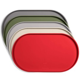 DogBuddy Dog Food Mat - Waterproof Dog Bowl Mat, Silicone Pet Mat for Food and Water Bowls, Nonslip Pet Feeding Mat With Edges, Dogs Food Mats For Floors, Puppy Supplies (Small, Red)