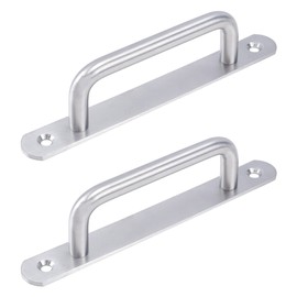 Chinflly Cabinet Handle 2 Pcs Stainless Steel Heavy Duty Gate Barn Door Handles Pull with Mounting Screws, Silver 6.3"x0.75"