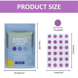 UV-Erkennungspflaster,UV-Sonnenaufkleber,Sonnencreme-Aufkleber,Erinnerungsaufkleber für UV-Erkennung,Sunscreen Dots Uv Stickers,Uv Patches For Sunscreen für Kinder und Erwachsene Körper(24 Stücke)