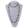 Avalaya Statement Long Grey/Off White Shell Nugget and Transparent Glass