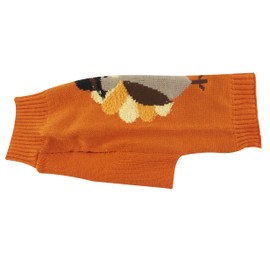 Thanksgiving Turkey Dog Sweater - Fall Dog Costume, XX-Large (XXL) Size 23" Back Orange