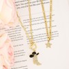 2pcs Cowgirl Hat Boot Pendant Necklace, Sparkly Rhinestone Star Necklace