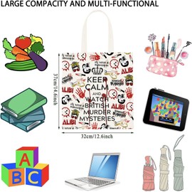 WCGXKO Murder Show Gift Keep Calm And Watch British Murder Mysteries Tote Bag Mystery Movie Gift (Watch British Murder Tote)