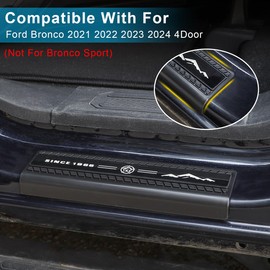 MSIZOY Door Sill Entry Guards Compatible with for Ford Bronco 4 Door 2021 2022 2023 2024 Door Sill Edge Scuff Plate Threshold Protector Trim Stickers with Reflective