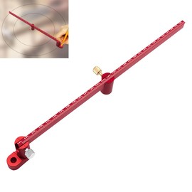 Generic 300mm Woodworking Compass Scribe, Aluminum Adjustable Drawing Circle Ruler, Woodworking Compass Tool, Compass Drawing Tool, Center Finder Fixed-Point Circle Line Marking Gauge, Red, MG-017