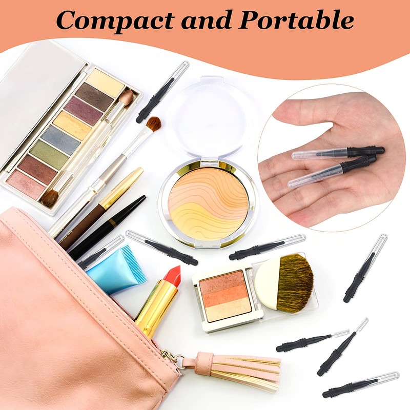 60 Pcs Micro Eyebrow Brush with Cap Brow Lamination Brush
