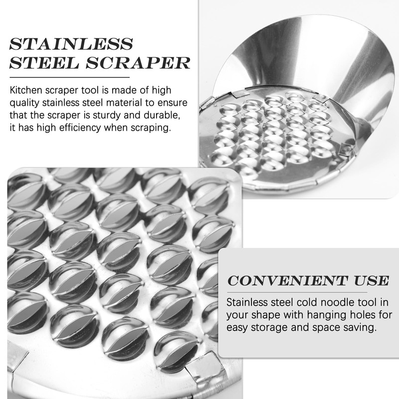 Bean Jelly Scraper, 2Pcs Stainless Steel Spaetzle Maker Snack Tool