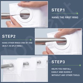 KONZENT Sage Green and White Boho Shower Curtain Green Striped Hotel Fabric Stall Shower Curtain Machine Washable with Snap in Removable Liner for Bathroom Bathtubs Spa(54" (W) X 74" (H))