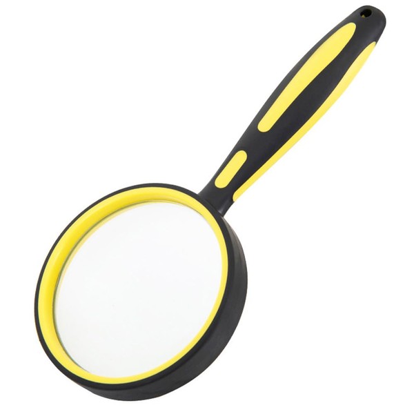 SANJAOYEE Handheld Magnifying Glass Magnifying Glass Lens Diameter 3.9 inches (100 mm), 5x Magnification, High Magnification Type, Convenient Portable, For Reading, Newspapers, Appraisals, Kids, Elderly and Professionals, Portable Loupe, Portable (3.9 in