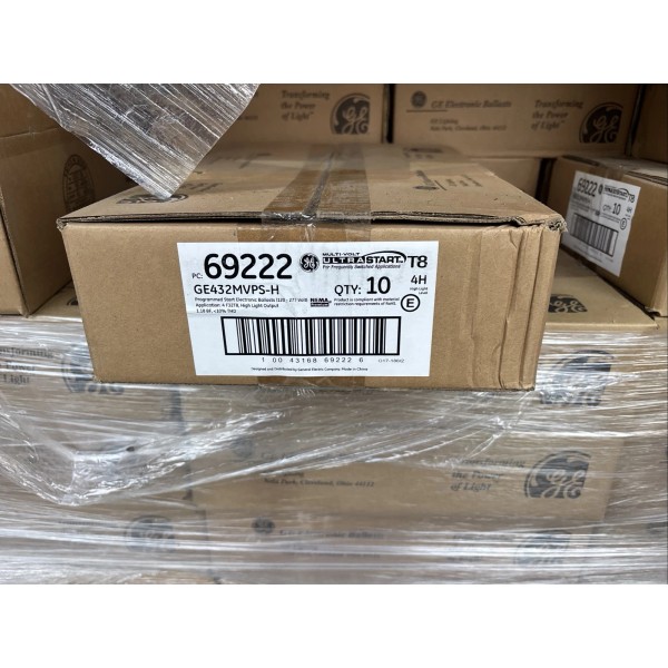 GE NEW BOX OF 10 GE 69222 GE432MVPS-H Electronic Ballasts;