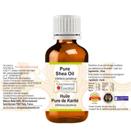 Greenwood Essential Natural Pure Shea Oil (Vitellaria paradoxa) Natural Therapeutic Quality 100 ml (3.38 oz)