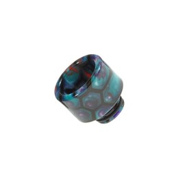 Armerah Honeycomb 510 Drip Tip eCig Mouthpiece Short/Wide Epoxy Resin Single Blue-Black