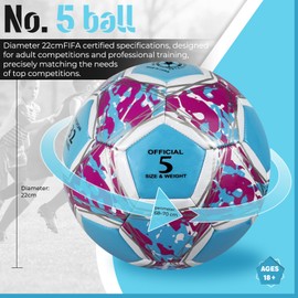 Bibykivn Football Size 4/5 Children, Children's Football Ball, Training Footballs, Prevent Bumping, Football with Pump, Net, Bag and Gas Needle, for Indoor and Outdoor Small Leisure Ball