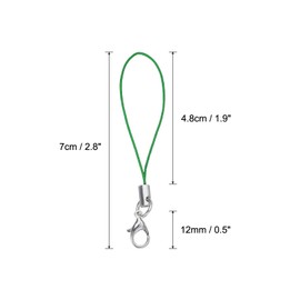 sourcing map 100Pcs Clasp Cords Clasp Strap Lanyard Charm Short Finger Rope with Lobster Clasp for Cellphone Cases Keychain DIY Jewelry Making, 20 Colors