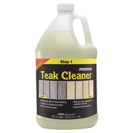 STAR BRITE Premium Teak Cleaner - Restore, Renew & Refresh Old Weathered Gray Teak Furniture & Other Fine Woods - Step 1-1 GAL (081400N)