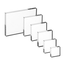 PATIKIL Acrylic Stamp Block, 6Pcs Clear Stamping Block Decorative Mounting Blocks Square for Scrapbooking DIY Crafts Card Making