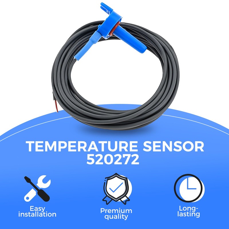 ETERMETA 520272 Replacement Temperature Sensor 20ft Cable, Air/Water/Solar Temperature Sensor,