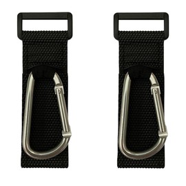 2Pcs Silver Stroller Hooks, Durable Aluminum Alloy Carabiner Clips for Hanging Shopping Bags, Pram Organizer, Mummy Bag Holder, Car Stroller Accessories