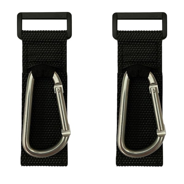 2Pcs Silver Stroller Hooks, Durable Aluminum Alloy Carabiner Clips for
