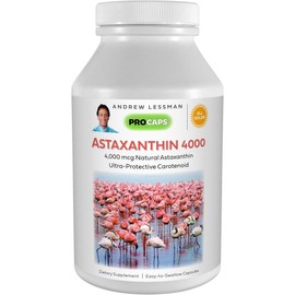 ANDREW LESSMAN Astaxanthin 30 Softgels - 4000 mcg Natural Astaxanthin, Powerful Anti-Oxidant Carotenoid. Protection for Eyes, Heart, Skin and More. No Additives. Easy to Swallow Softgels